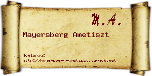 Mayersberg Ametiszt névjegykártya